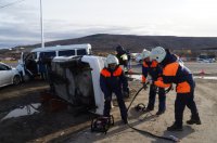 Спасательные службы ликвидировали последствия условного ДТП